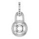Accented Pendant Mounting in Platinum for Round Stone, 1.27 grams