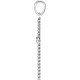 Beaded Cross Pendant Mounting in 14 Karat White Gold for Round Stone, 1.12 grams