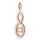 Infinity Inspired Pendant Mounting in 10 Karat Rose Gold for Round Stone, 1.35 grams
