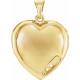 Engravable Family Heart Pendant Mounting in 14 Karat Yellow Gold for Round Stone, 3.73 grams