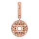 Vintage Inspired Halo Style Pendant Mounting in 10 Karat Rose Gold for Round Stone, 1.2 grams