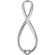 Family Infinity Inspired Necklace or Pendant Mounting in Sterling Silver for Round Stone, 1.6 grams