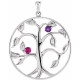 Family Tree Necklace or Pendant Mounting in Platinum for Round Stone, 10.33 grams