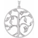 Family Tree Necklace or Pendant Mounting in Sterling Silver for Round Stone, 5.37 grams