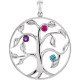 Family Tree Necklace or Pendant Mounting in Sterling Silver for Round Stone, 5.37 grams