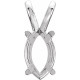 Marquise 4 Prong Basket Pendant Mounting in 18 Karat White Gold for Marquise Stone, 1.07 grams