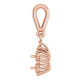 Halo Style Pendant Mounting in 14 Karat Rose Gold for Round Stone, 1.09 grams