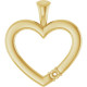 Family Heart Pendant Mounting in 10 Karat Yellow Gold for Round Stone, 1.85 grams