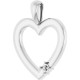 Family Heart Pendant Mounting in 10 Karat White Gold for Round Stone, 1.82 grams