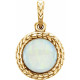 Leaf Cabochon Pendant Mounting in 14 Karat Yellow Gold for Round Stone, 1.73 grams