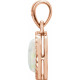 Leaf Cabochon Pendant Mounting in 14 Karat Rose Gold for Round Stone, 1.84 grams