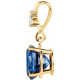 Trio Accented Pendant Mounting in 14 Karat Yellow Gold for Round Stone, 0.51 grams