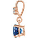 Trio Accented Pendant Mounting in 14 Karat Rose Gold for Round Stone, 0.51 grams
