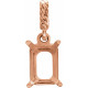 Emerald Solitaire Pendant with Rope Bail Mounting in 14 Karat Rose Gold for Emerald Stone, 0.59 grams