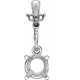 Trio Accented Pendant Mounting in 14 Karat White Gold for Round Stone, 0.5 grams