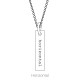 Family Engravable Bar Pendant Mounting in Sterling Silver for Round Stone, 1.29 grams
