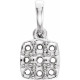 Cluster Pendant Mounting in 14 Karat White Gold for Round Stone, 0.96 grams