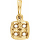 Cluster Pendant Mounting in 14 Karat Yellow Gold for Round Stone, 0.91 grams