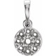 Cluster Pendant Mounting in Platinum for Round Stone, 1.42 grams