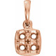 Cluster Pendant Mounting in 14 Karat Rose Gold for Round Stone, 0.91 grams