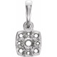 Cluster Pendant Mounting in Platinum for Round Stone, 1.32 grams
