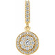 Cluster Pendant Mounting in 14 Karat Yellow Gold for Round Stone, 1.72 grams