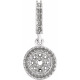 Cluster Pendant Mounting in 14 Karat White Gold for Round Stone, 1.68 grams