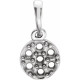 Cluster Pendant Mounting in 14 Karat White Gold for Round Stone, 0.8 grams