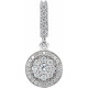Cluster Pendant Mounting in Platinum for Round Stone, 2.69 grams