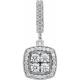 Cluster Pendant Mounting in 14 Karat White Gold for Round Stone, 1.82 grams