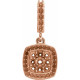 Cluster Pendant Mounting in 14 Karat Rose Gold for Round Stone, 2.03 grams