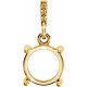 Round 4 Prong Accented Pendant Mounting in 14 Karat Yellow Gold for Round Stone, 0.65 grams