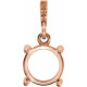 Round 4 Prong Accented Pendant Mounting in 14 Karat Rose Gold for Round Stone, 0.65 grams