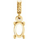 Oval Rope Pendant Mounting in 14 Karat Yellow Gold for Oval Stone, 0.58 grams