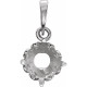 Solitaire Pendant Mounting in Platinum for Round Stone, 0.67 grams