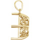 Oval 4 Prong Scroll Design Pendant Mounting in 14 Karat Yellow Gold for Oval Stone, 1.5 grams