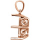 Emerald 4 Prong Pendant Mounting in 14 Karat Rose Gold for Emerald Stone, 1.59 grams