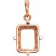 Emerald 4 Prong Pendant Mounting in 14 Karat Rose Gold for Emerald Stone, 1.59 grams