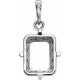 Emerald 4 Prong Pendant Mounting in 14 Karat White Gold for Emerald Stone, 1.53 grams