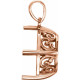 Oval 4 Prong Scroll Design Pendant Mounting in 14 Karat Rose Gold for Oval Stone, 1.5 grams