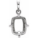 Cushion 4 Prong Pendant Mounting in 14 Karat White Gold for Cushion Stone, 1.42 grams