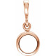 Filigree Back Set Bezel Pendant Mounting in 14 Karat Rose Gold for Round Stone, 0.47 grams