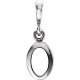 Filgree Back Set Bezel Pendant Mounting in Sterling Silver for Oval Stone, 0.38 grams