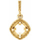 Halo Style Pendant Mounting in 14 Karat Yellow Gold for Cushion Stone, 1.31 grams