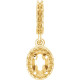 Oval Halo Style Pendant Mounting in 14 Karat Yellow Gold for Oval Stone, 1.3 grams