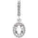 Oval Halo Style Pendant Mounting in Sterling Silver for Oval Stone, 1.09 grams