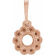 Halo Style Pendant Mounting in 14 Karat Rose Gold for Round Stone, 0.92 grams
