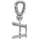 Round 4 Prong Wire Basket Rope Pendant Mounting in 14 Karat White Gold for Round Stone, 0.51 grams