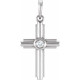 Cross Pendant Mounting in Sterling Silver for Round Stone, 0.88 grams