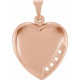 Engravable Family Heart Pendant Mounting in 14 Karat Rose Gold for Round Stone, 4.31 grams